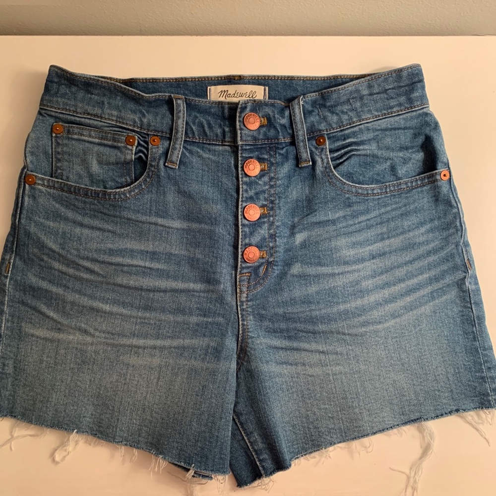 Madewell high rise button-up shorts